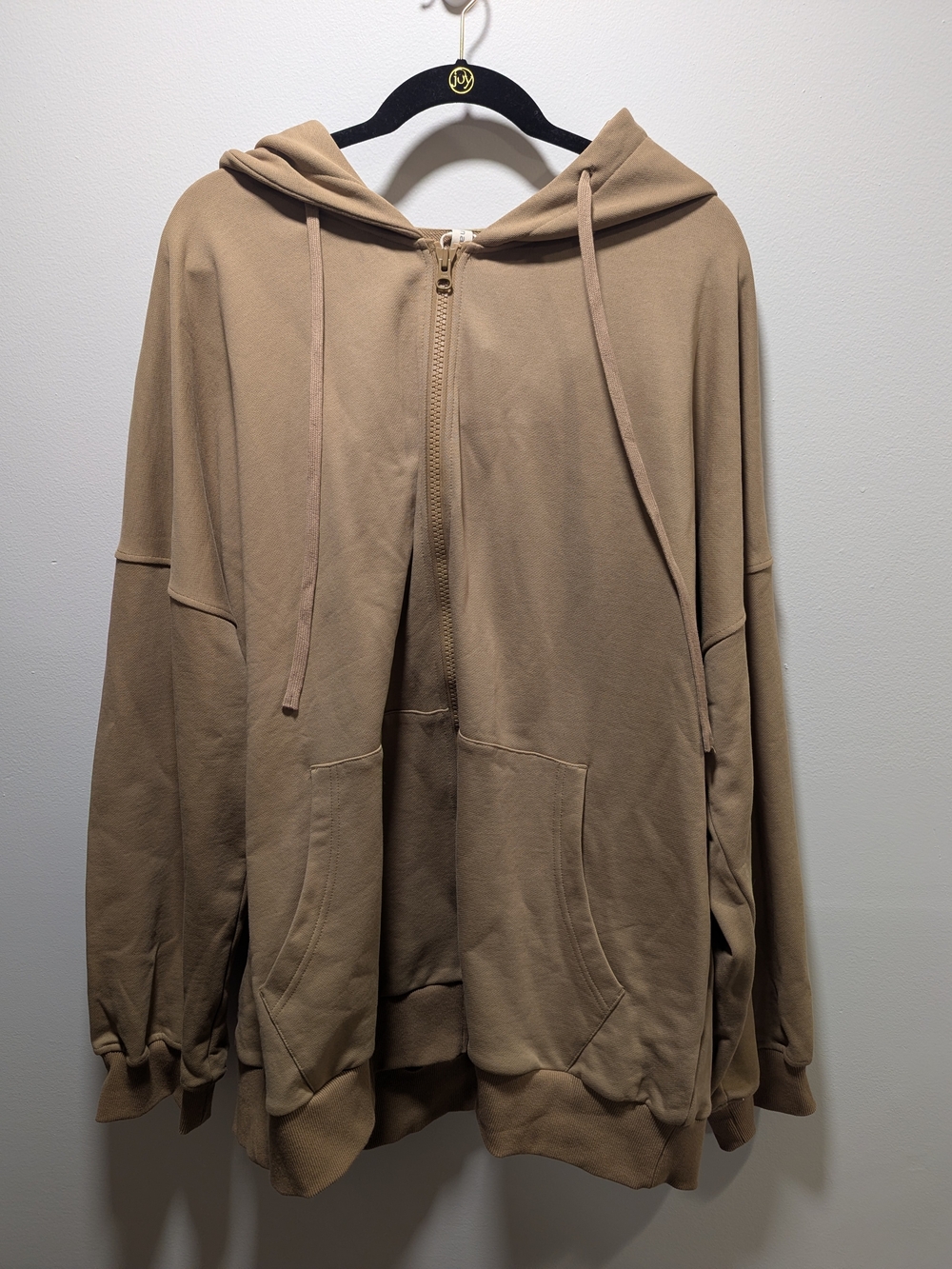 Nap Loungewear Oversize Relaxed Zip-Up Hoodie Tan Medium NWT Athleisure Comfort